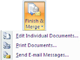 Finish mail merge