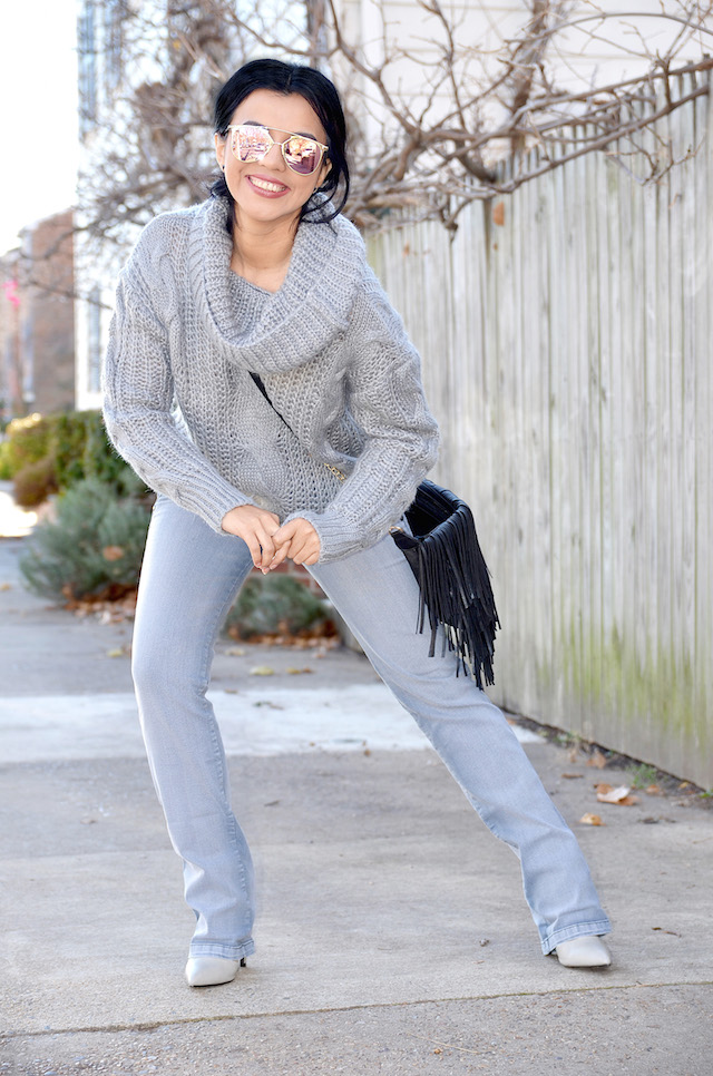 Gray Jeans Outfit - MARIESTILO