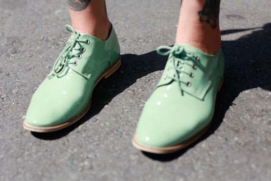 Mint Green shoes street style