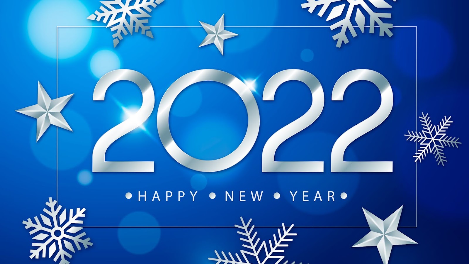 Happy New Year 2022 With Silver Numbers Wallpaper