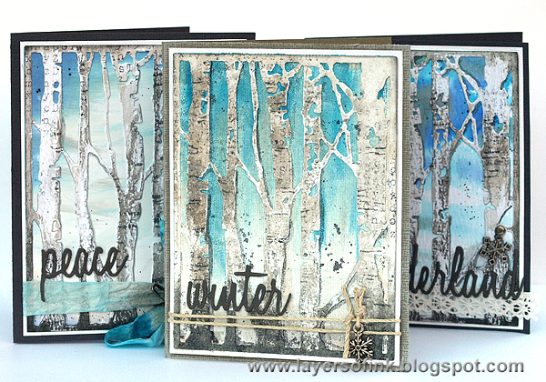 Layers of ink - Winter Birch Trees Tutorial by Anna-Karin