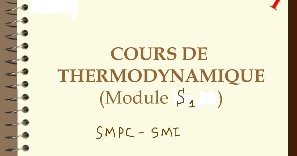 Resume de cour thermodynamique SMPSMC S1 livres
