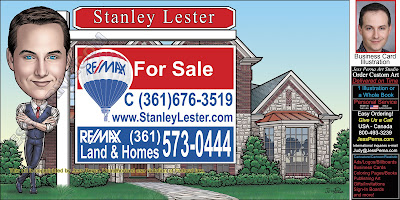 RE/MAX Sold Sign Caricature with House Ads