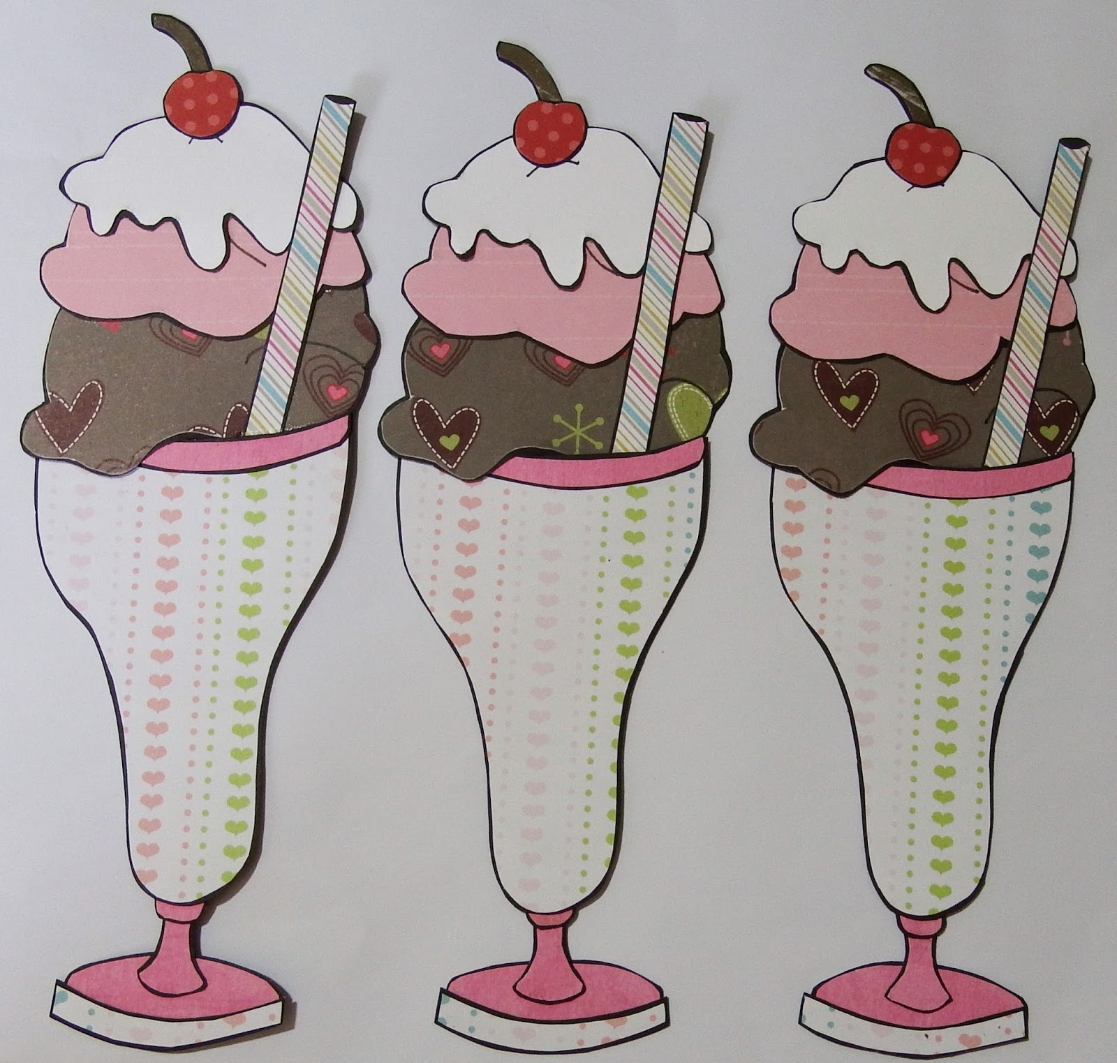 In My World Handmade Paper Piecings Ice Cream Sundae
