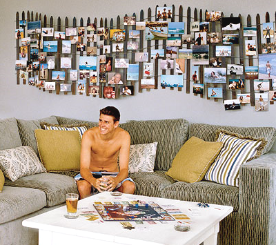 photo wall collage on beach dune fence