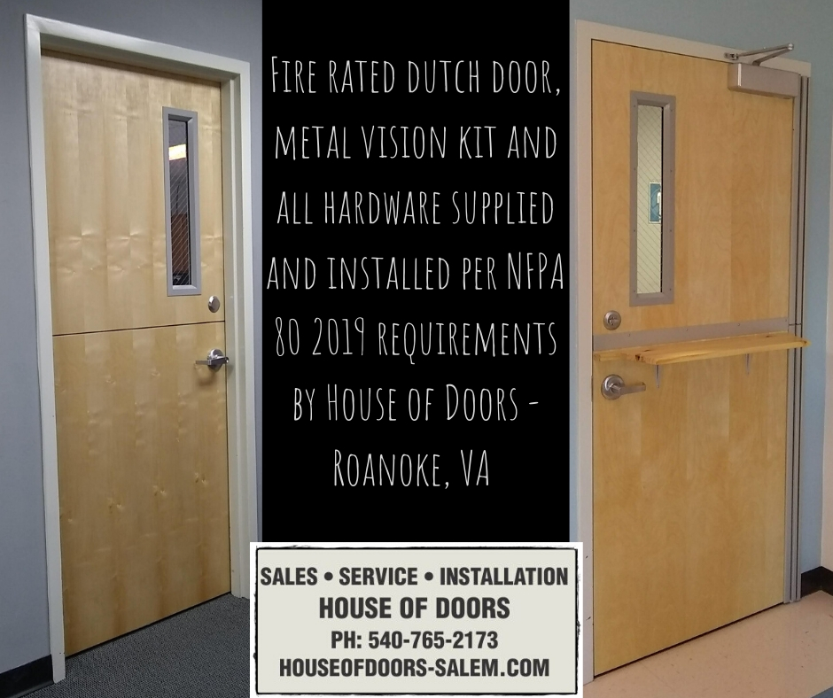 Fire rated dutch door supplied and installed by House of Doors