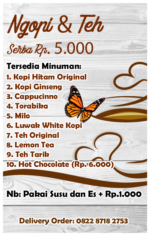 Brosur Cafe (Depan) Contoh Banner, Spanduk, Logo dan Brosur Usaha