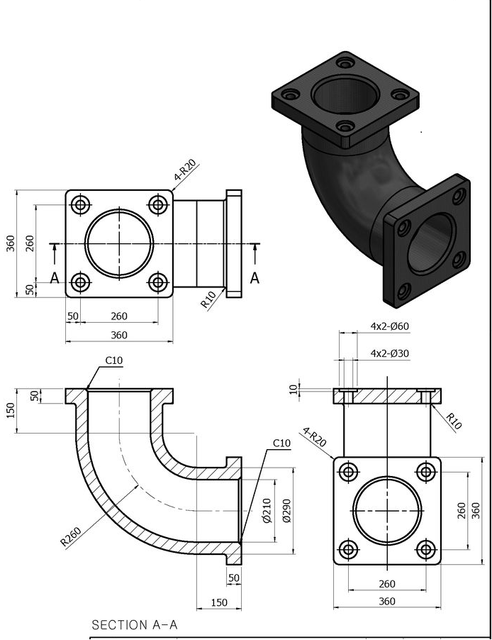 Pipe Section Solidworks CAD