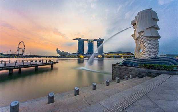 Patung Merlion di Marina Bay%252C Singapura