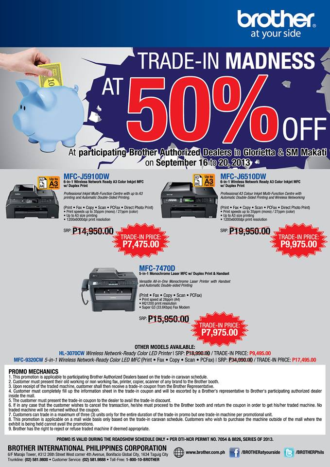 Manila Shopper Brother Printers' TradeIn Madness Promo Sept 2013