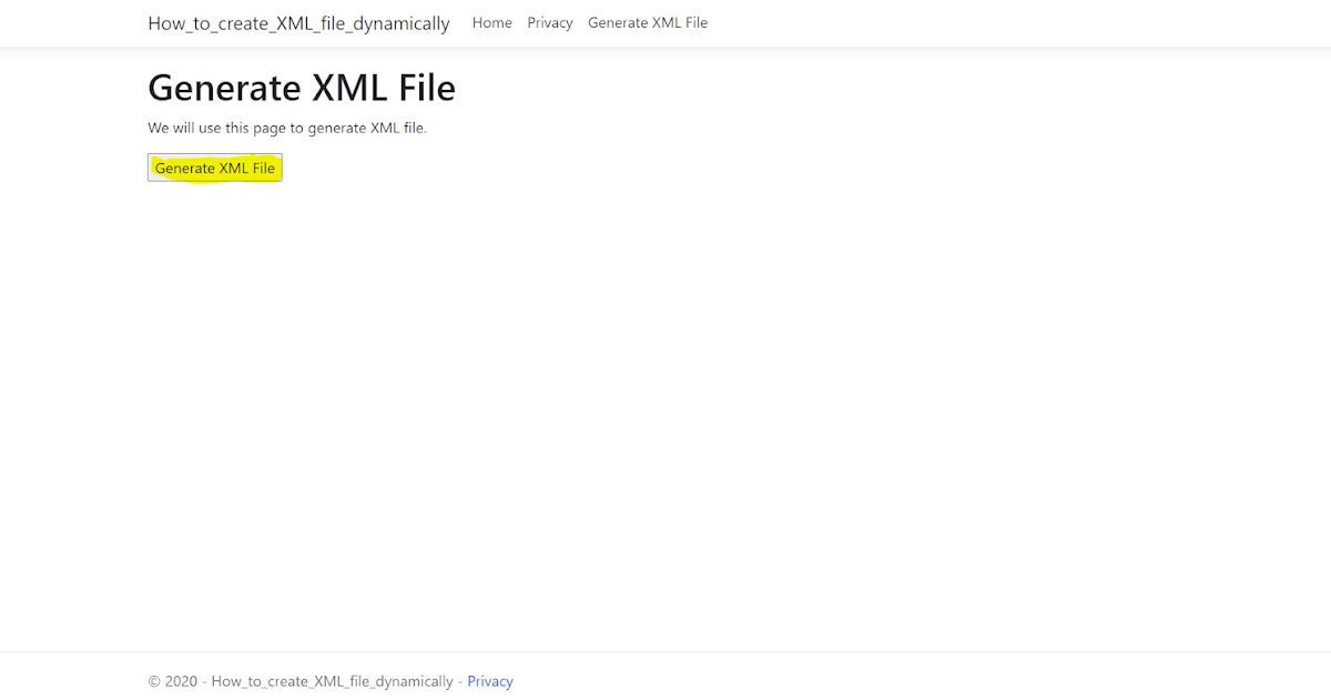 How to create XML file dynamically in