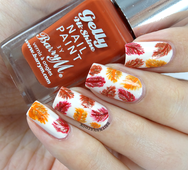 Autumn Feathers Nail Art Tutorial for Barry M | Brit Nails