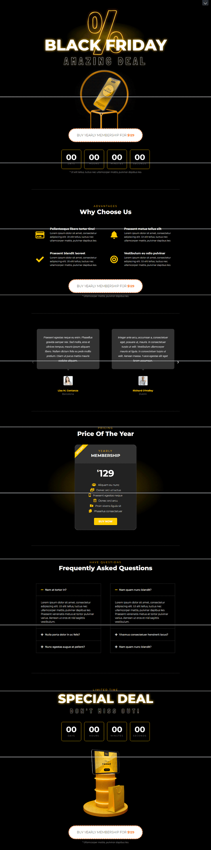 Landing Page black Friday