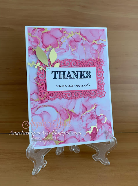 Angela's PaperArts: Stampin Up Expressions in Ink Thank You cards featuring Ornate Layers dies and Ornate Thanks stamp set