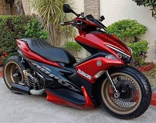 Modifikasi Aerox 155 Warna Merah Polos, Metalik, Ferrari, Marun