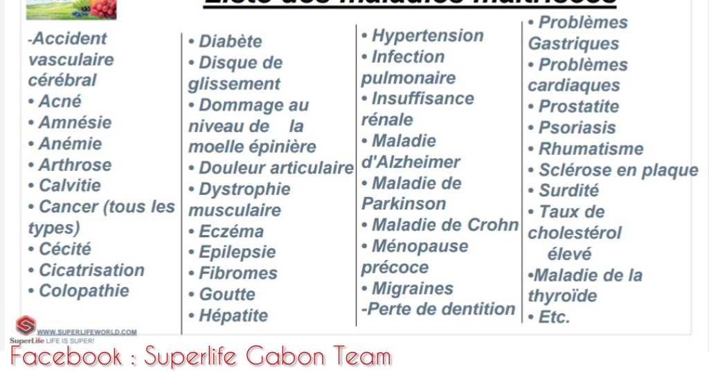 Listes des maladies maîtrisées par STC 30