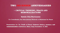 Two December anniversaries: critical thinking, peace and memorializations