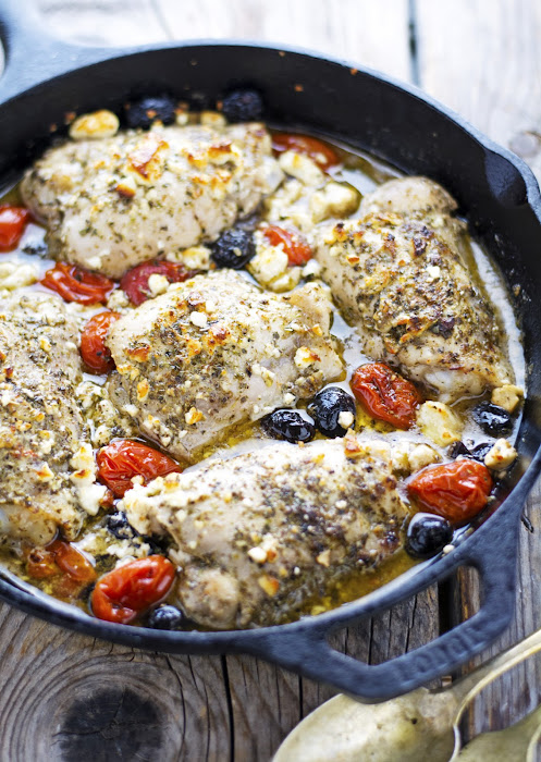 Oven Roasted Greek Chicken Thighs