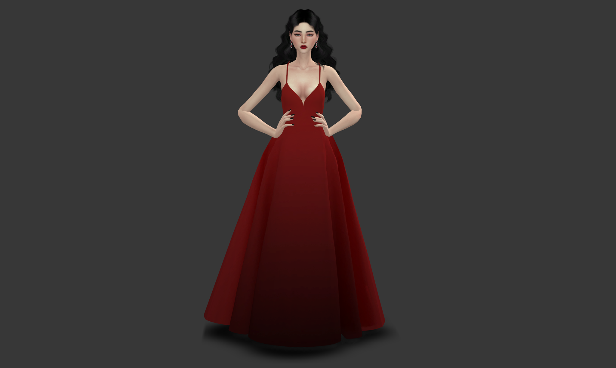 The Sims 4 vestido rojo sims 4