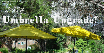 Spray painted patio umbrellas