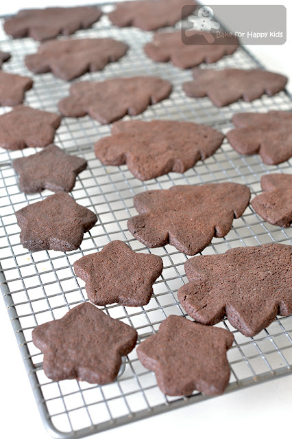 Christmas crispy cut out chocolate cookies