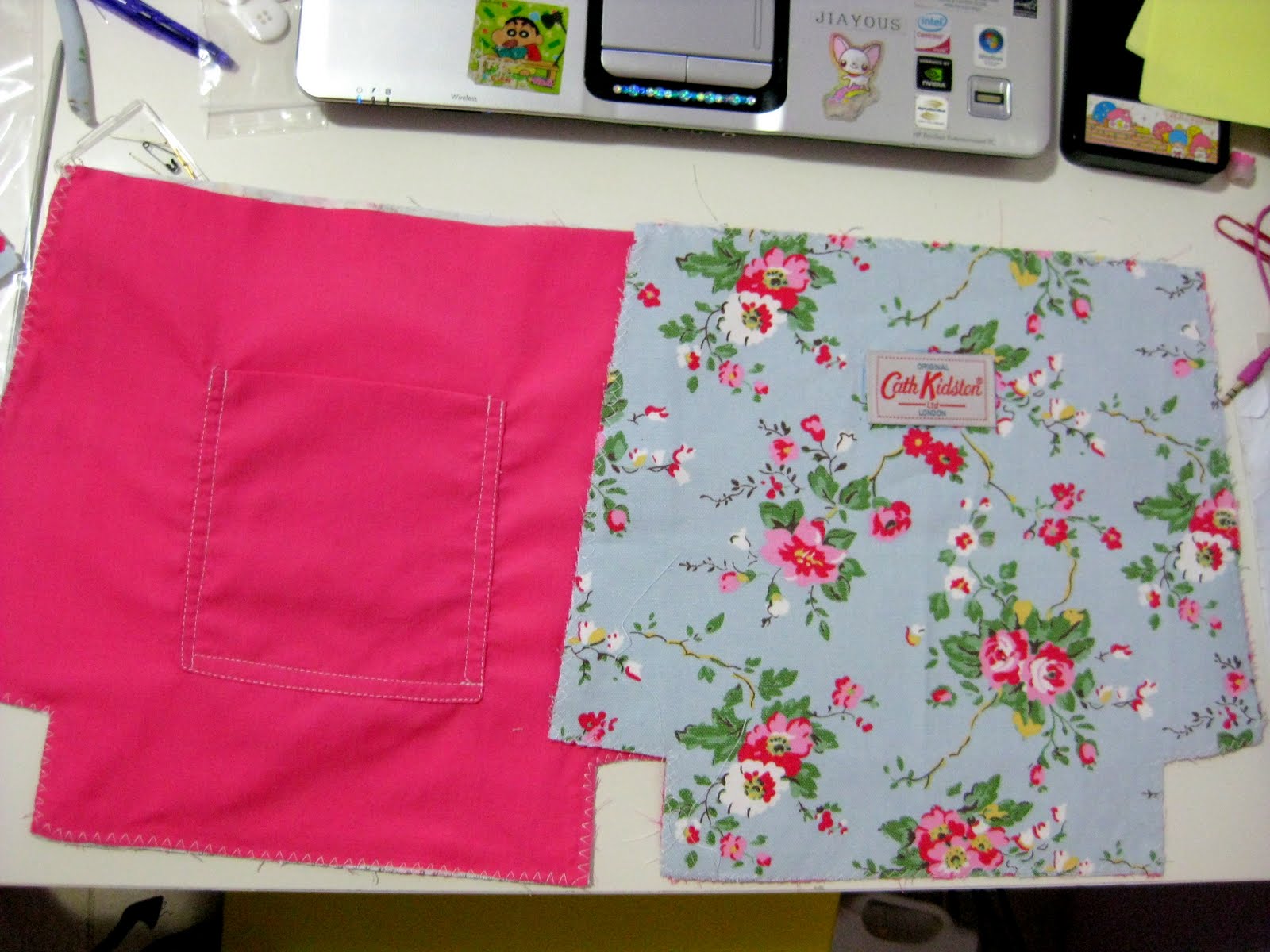 because she started knitting Sewn Cath Kidston Bag from Sew! Cath Kidston
