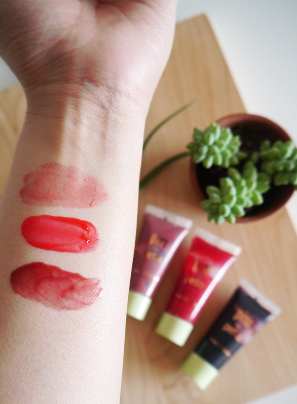 Pixi Sheer Cheek Gel in Natural, Rosy, Flushed swatches