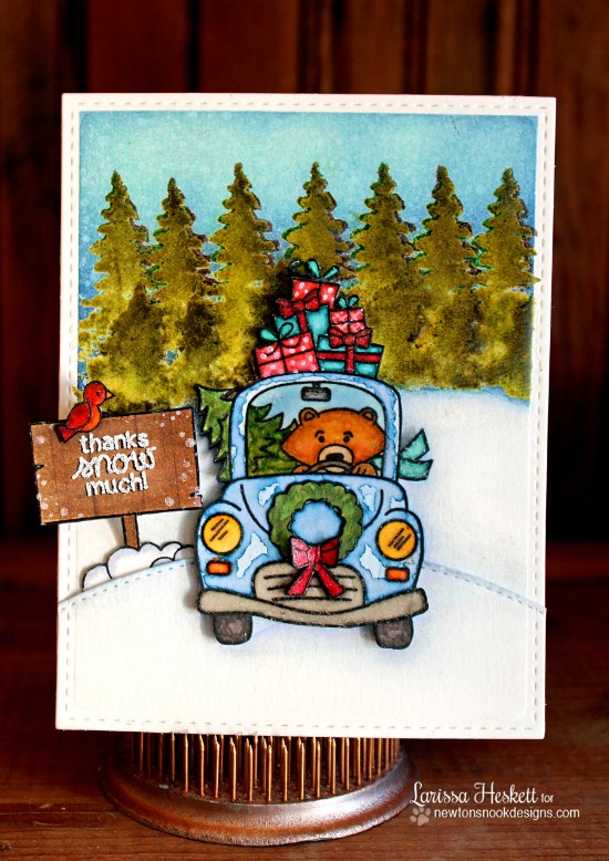 Thanks Snow Much Card by Larissa Heskett | Stamp sets by by Newton's Nook Designs #newtonsnook