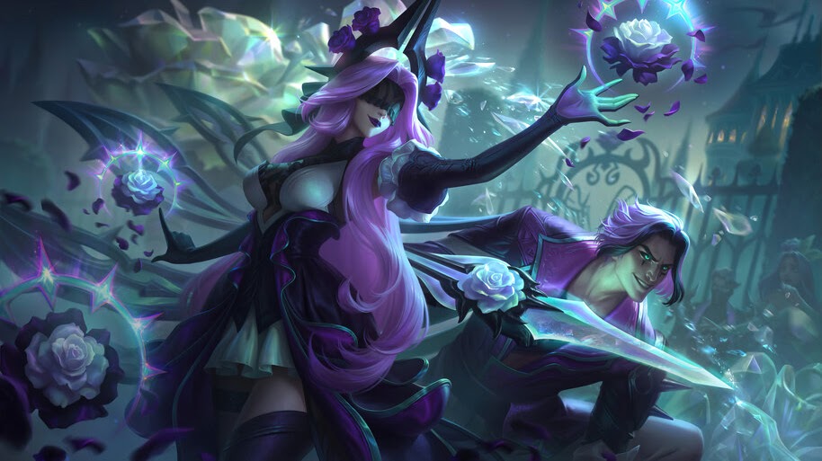 #7.3006, Withered Rose, Syndra, Talon, LoL, Splash Art, 8K Wallpaper