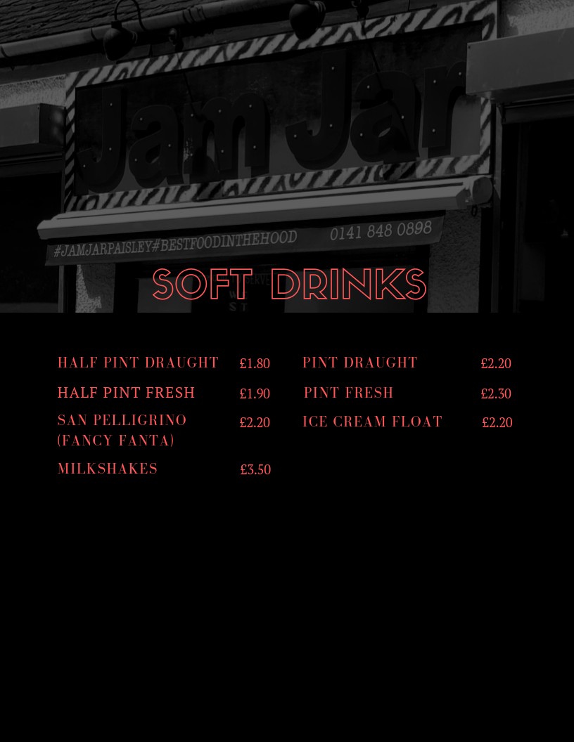 Jam Jar Jam Jar The Menus & Info!