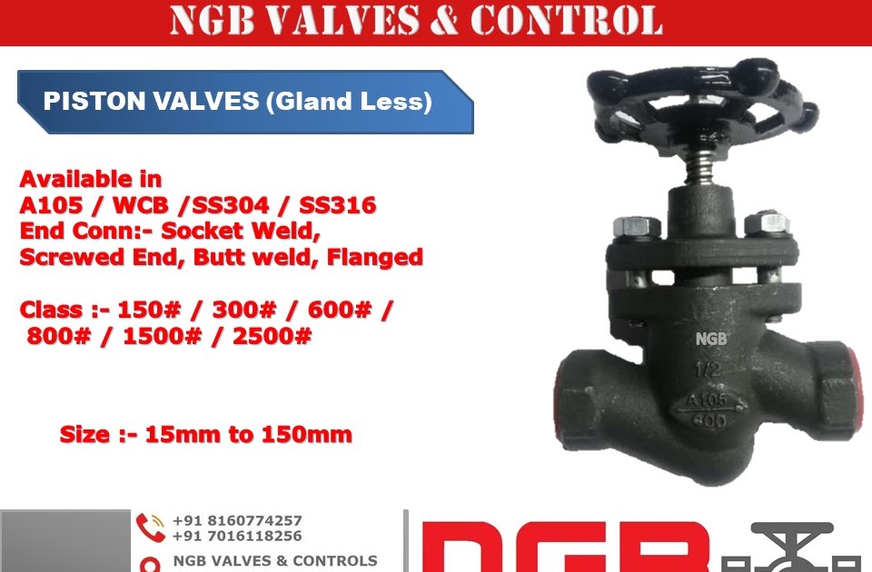 PISTON VALVES GLAND LESS