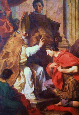 Saint Ambrose (left) and Theodosius, by Pierre Subleyras