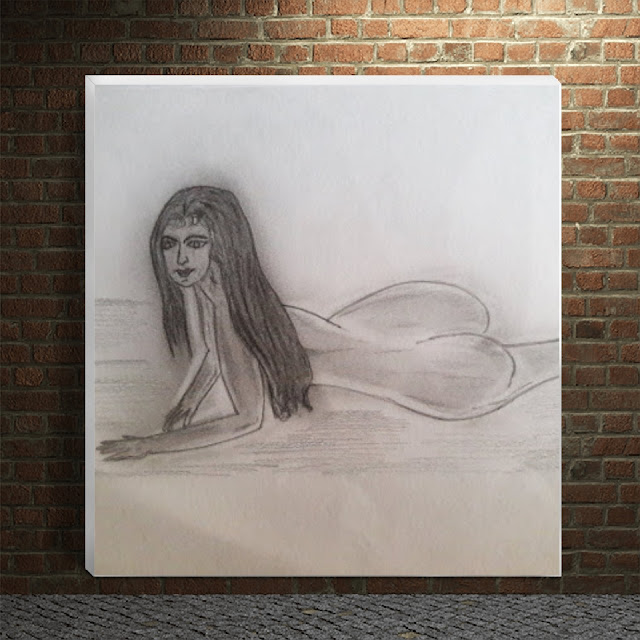 Pencil sketches -  canvas on wall