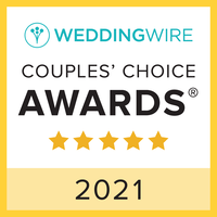Square Yellow WeddingWire Couples Choice Awards Button With 5 Star Ratings For 2021