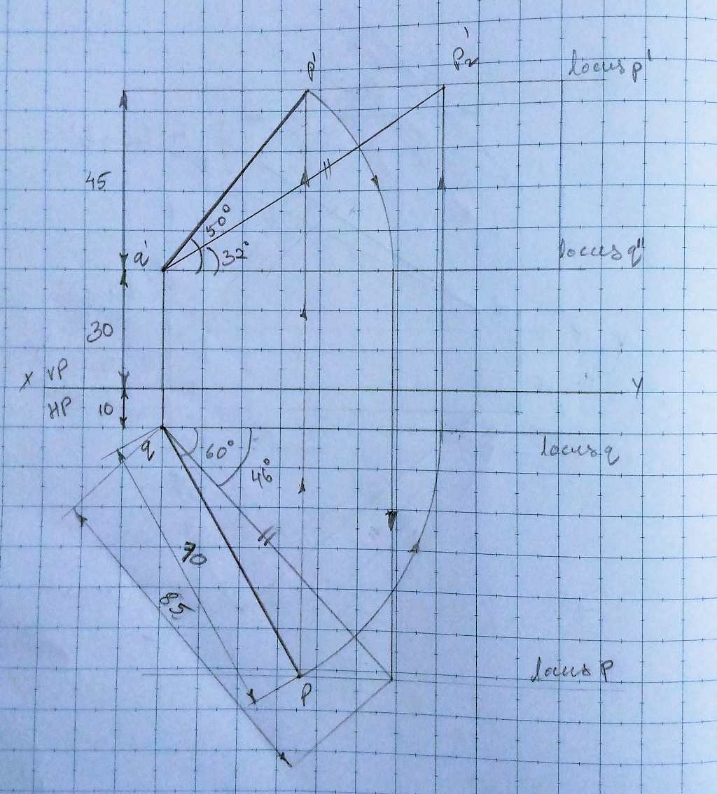 Projection Of Lines Problems With Solution Line Incline To Both HP
