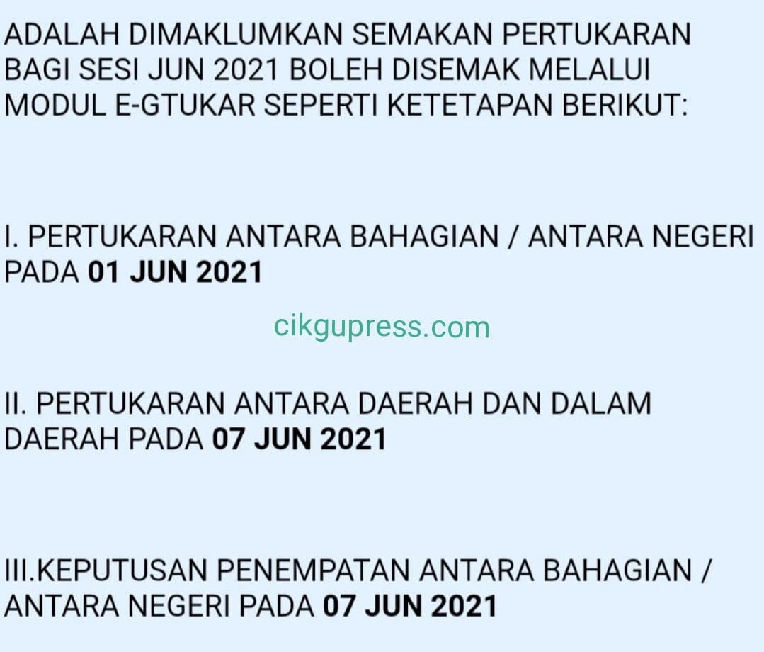 Keputusan egtukar jun 2021