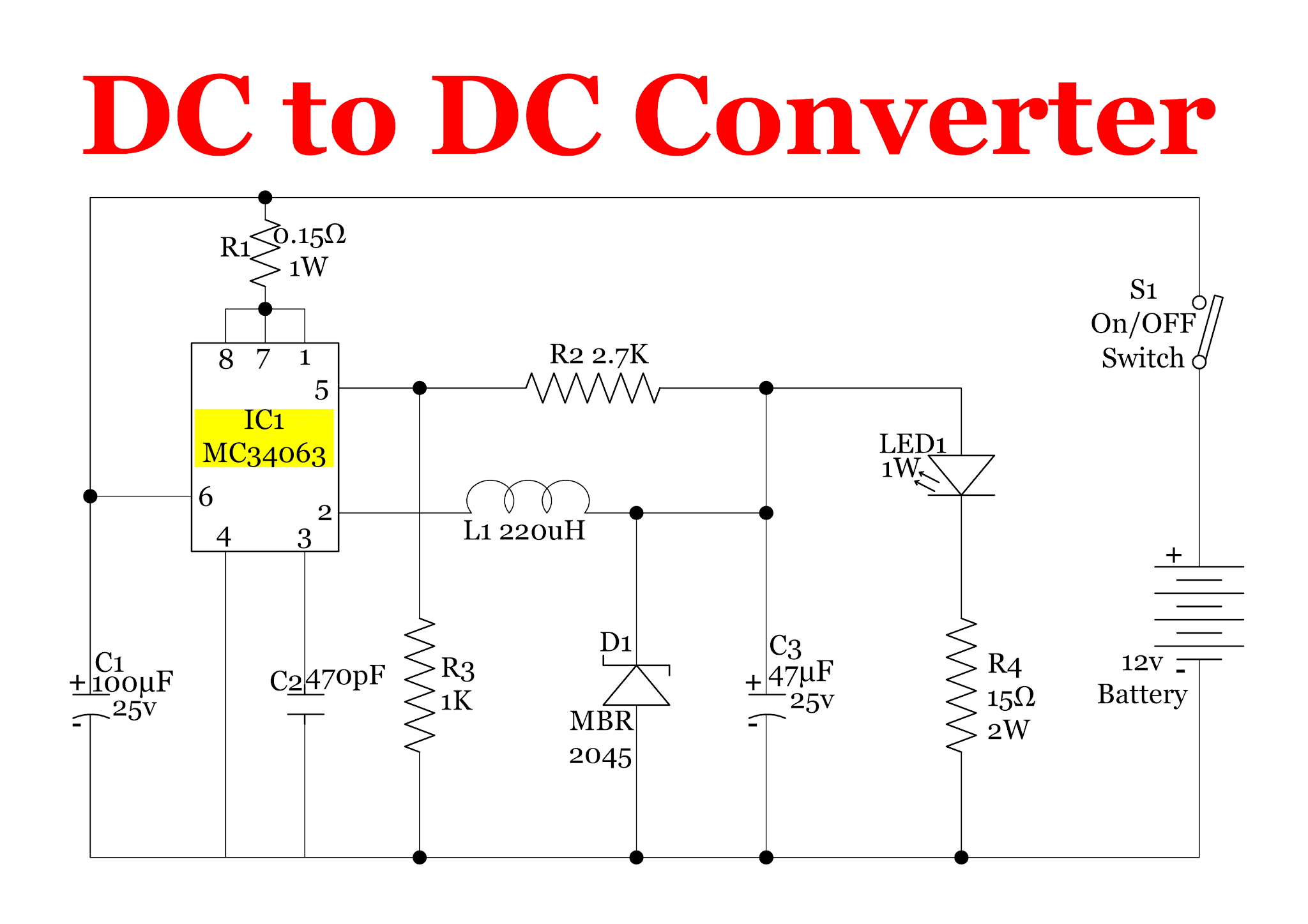 24 Volt To 12 Volt Converter Circuit Diagram