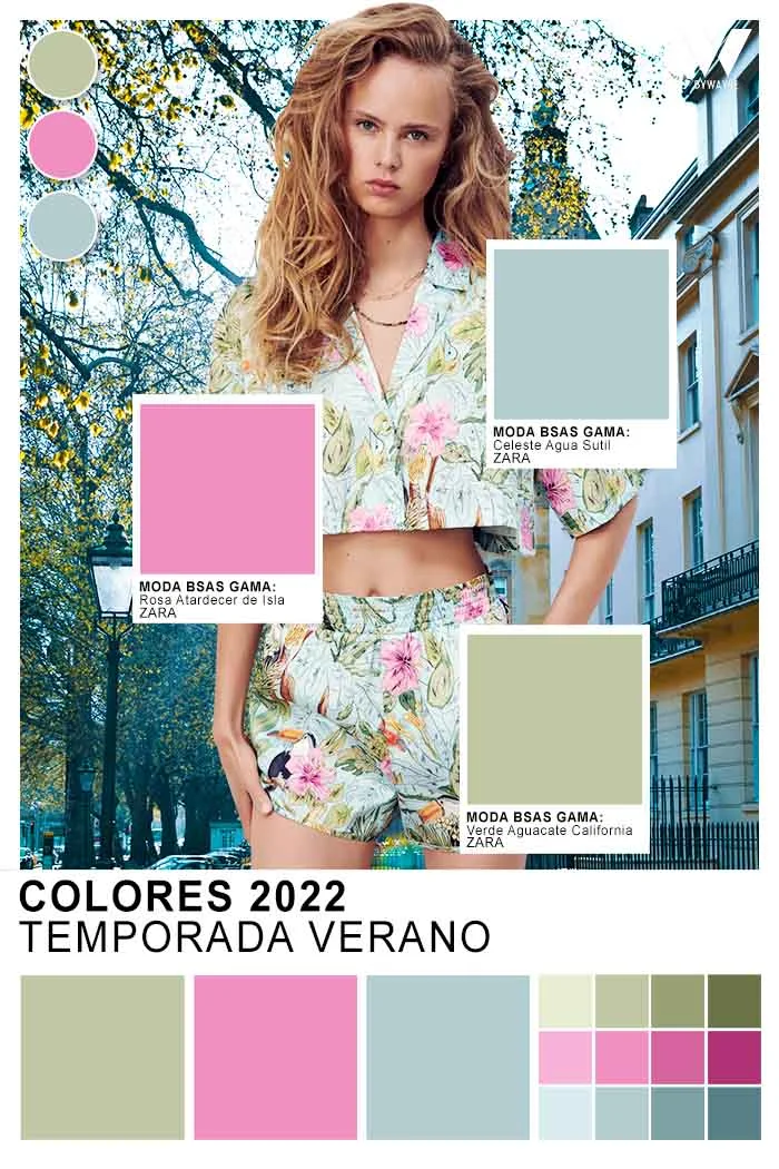paleta de colores de moda para ropa de mujer verano 2022