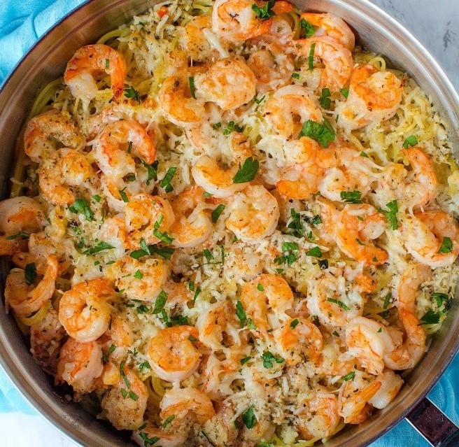 Garlic Parmesan Shrimp Scampi Pasta quickrecipe dinner