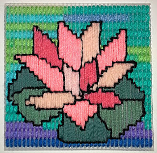 Waterlily with backstitching