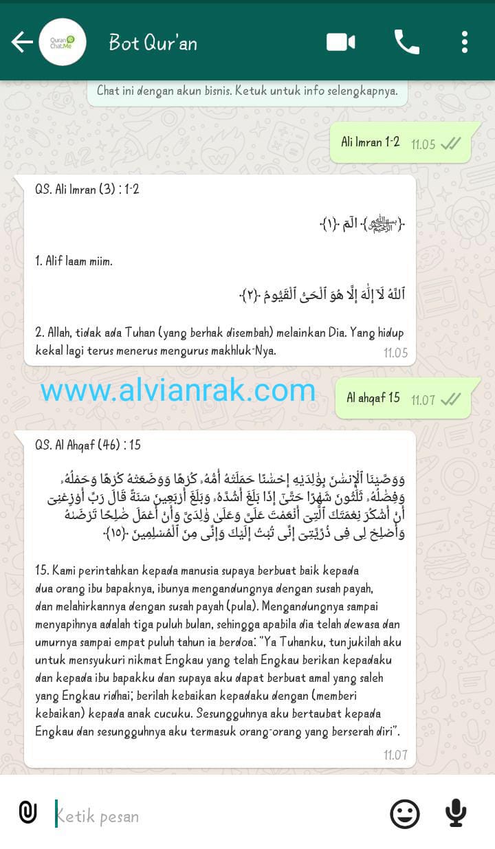 cara pasang bot al quran di whatsapp