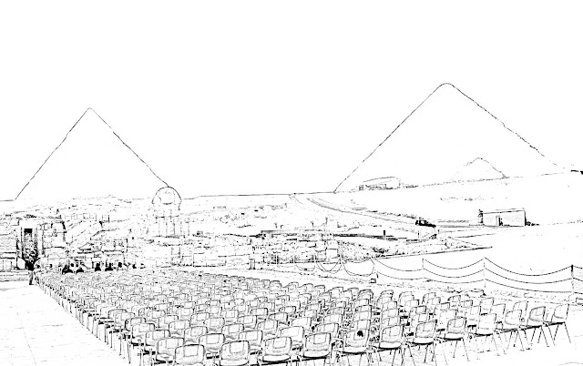 sketch of the two main pyramids of Giza