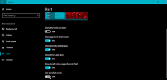 Make the start menu full screen in windows10