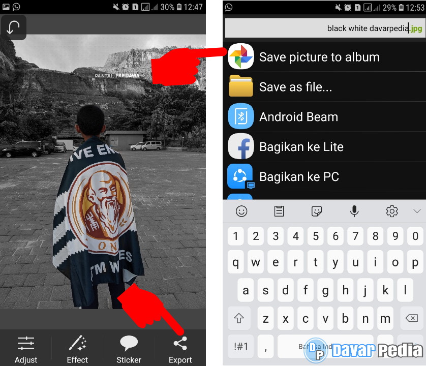 Cara Membuat Background Foto Jadi Hitam Putih Dengan Picsay Pro Davar Pedia