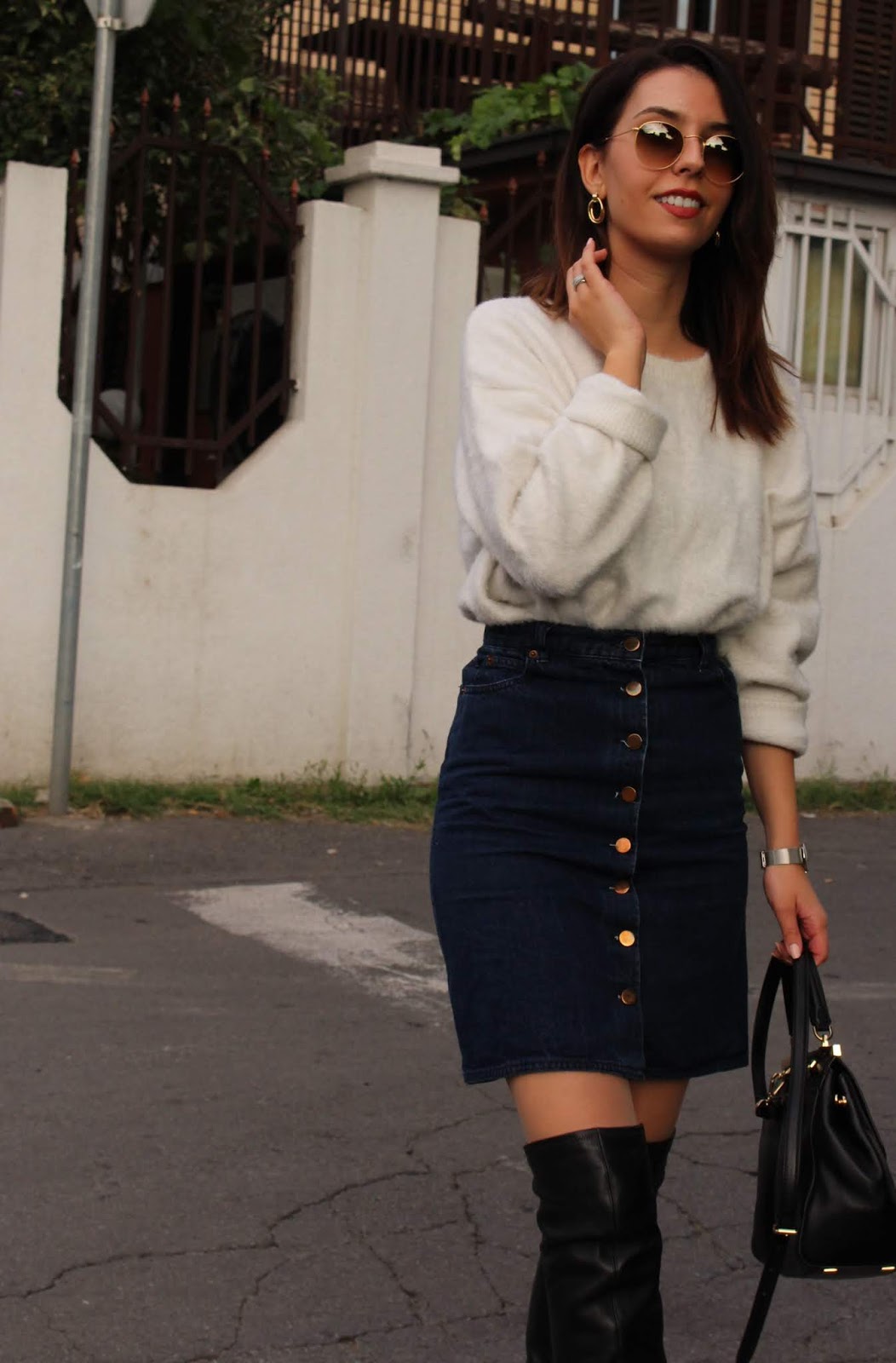 Button down skirt | BEAUTY FINE PRINT
