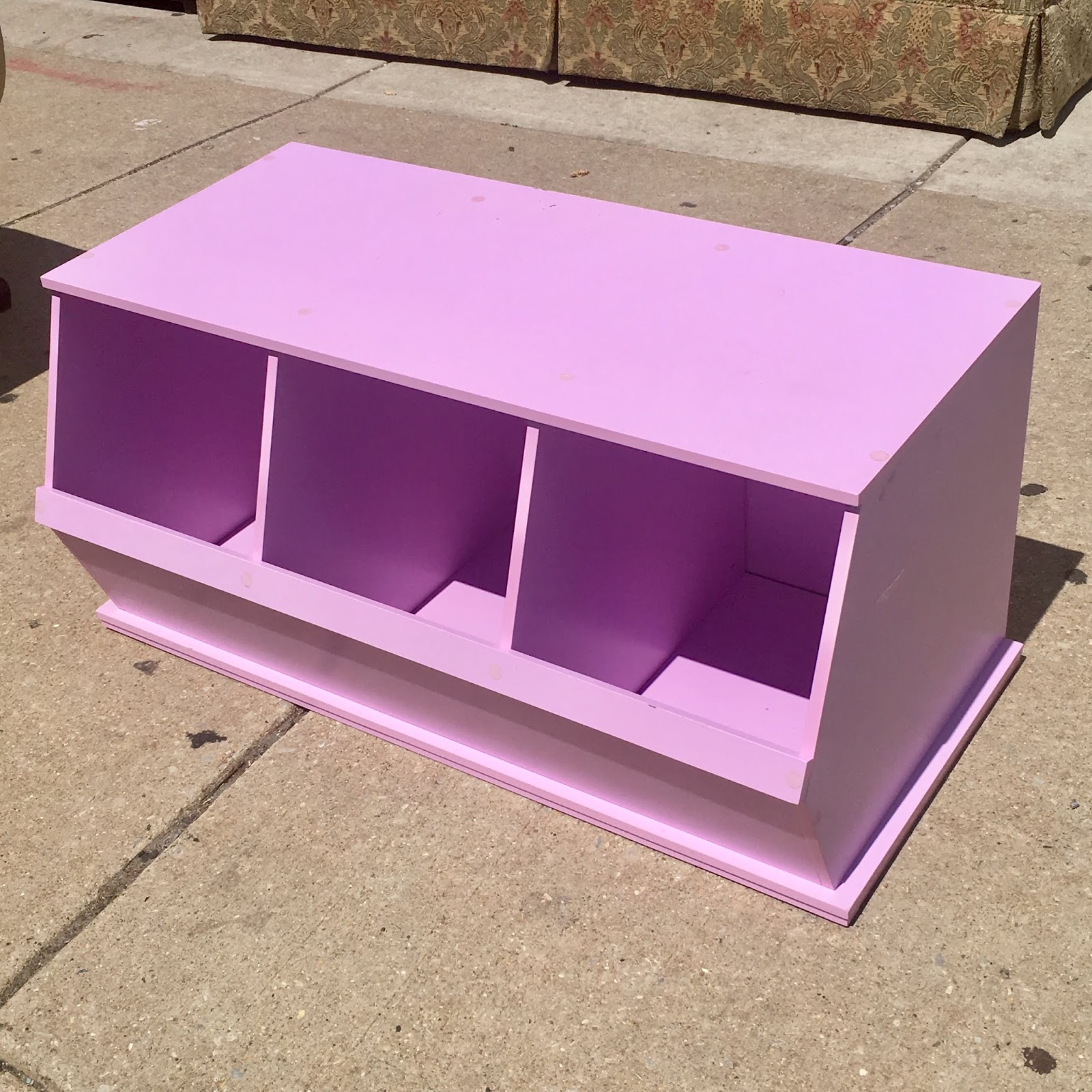 Uhuru Furniture & Collectibles Lilac Three Bin Storage Cubby by Badger Basket 45 SOLD