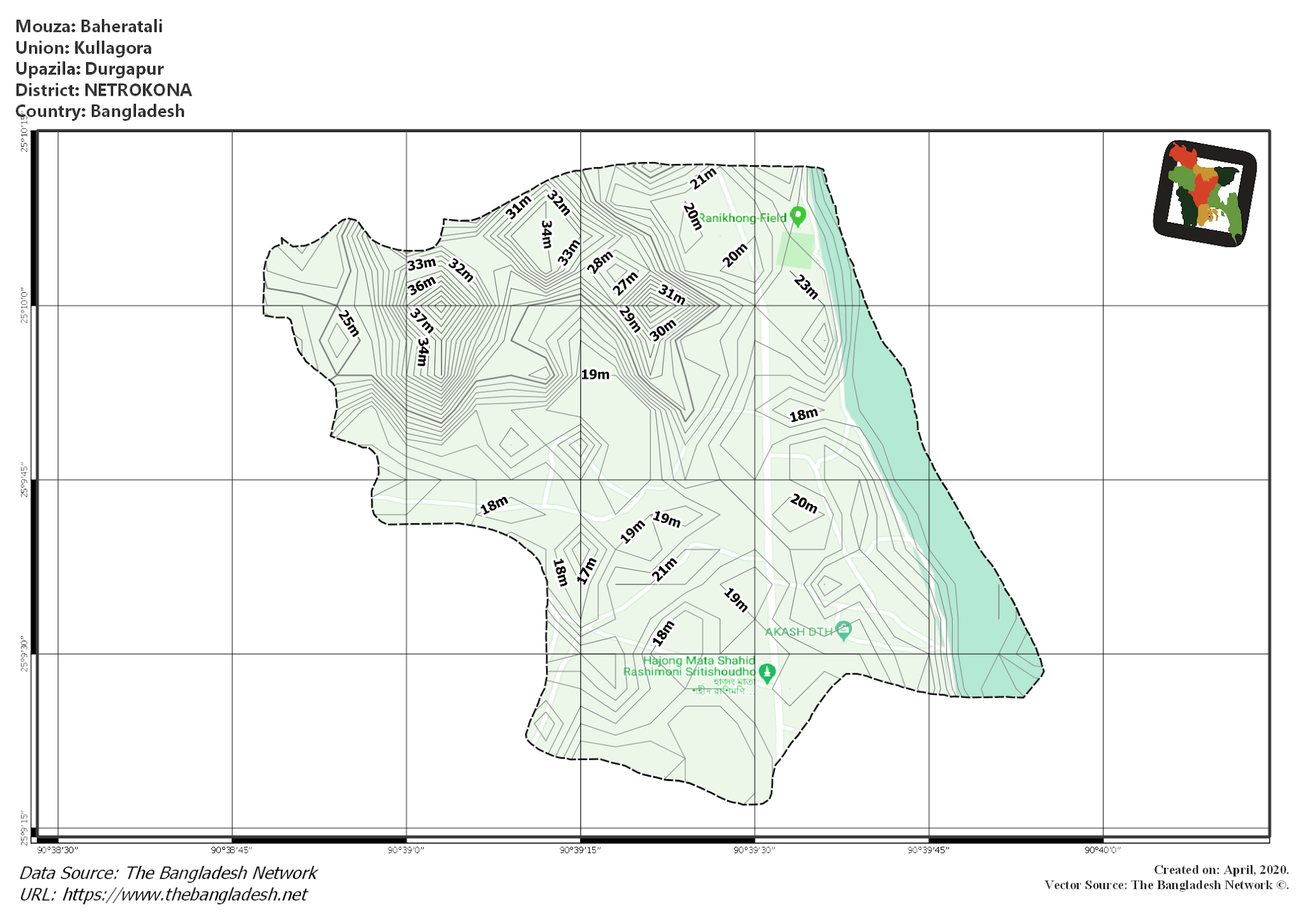 Map of Baheratali Mouza of Durgapur Upazila, NETROKONA Map of Baheratali Mouza of Durgapur Upazila, NETROKONA, Bangladesh.