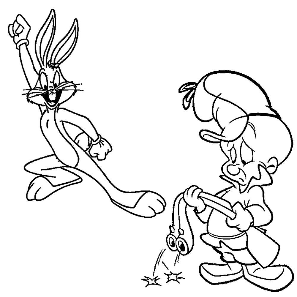 Bugs Bunny Drawing | Bugs Bunny Coloring Pages | Outline Vector