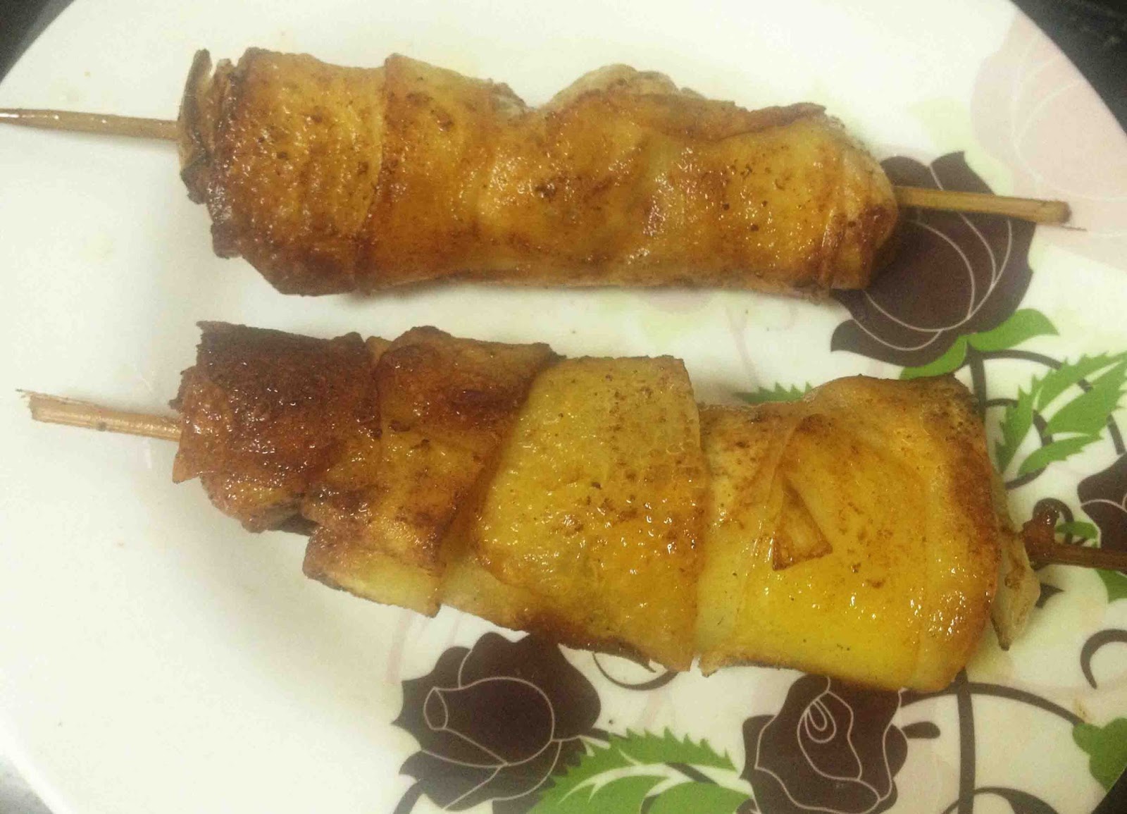FRIED CHICKEN SKEWERS POTATO WRAPPED CHICKEN SKEWERS