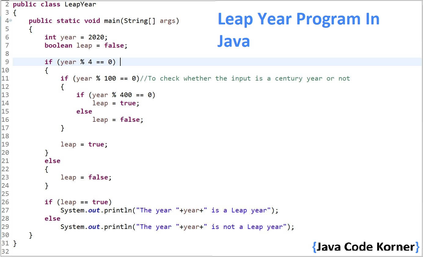 Leap Year Program In Java Java Code Korner leap-year-program-in-java-java-code-korner